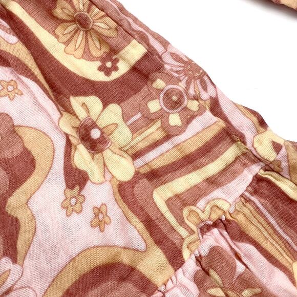 Cotton On Retro Floral Neutral Double Gauze Dress - Picture 3 of 7